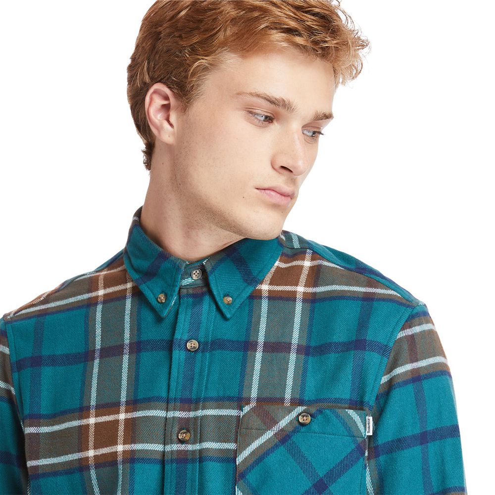 Camisa Masculino - Timberland Back River Heavy Flannel Check - UIEGL7819 - Azuis